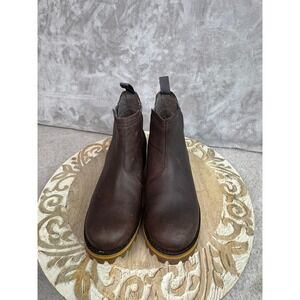 Chaco Womens Brown Leather Chelsea Boots Pull On Ankle Boots 9.5
